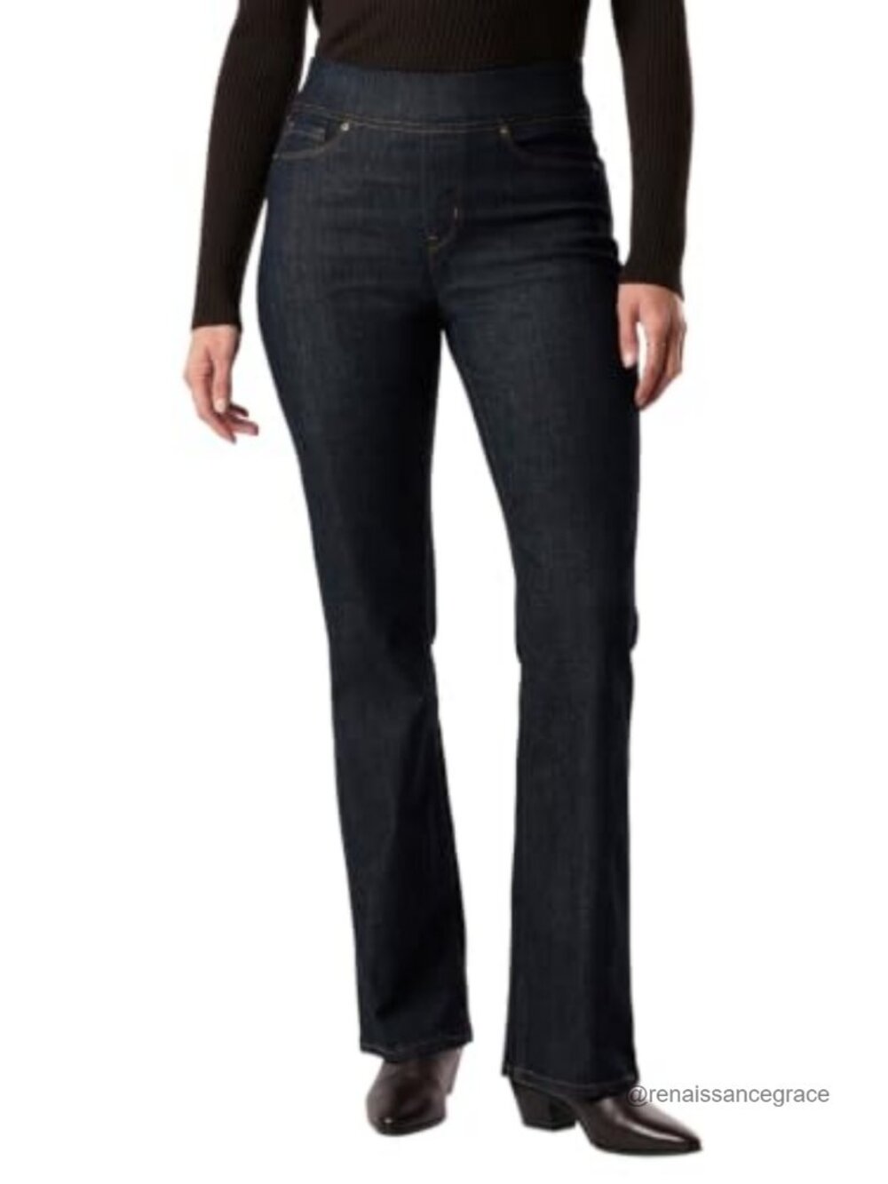 Women's Totally Shaping Pull On Bootcut Jeans High Rise Stretch Denim